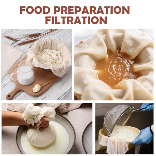 20Pcs Reusable Cheesecloth for Straining 20x20 Inch,100 Grade Cheese Cloths Hemmed Edges, 100% Unbleached Cotton Cheese Cloth,Ultra-Dense Cloth Strainer for Yogurt/Nut Milk/Baking Making 56x42 Weave - size: 20 PCS - 20x20 Inch