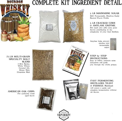 Beginner Bourbon Recipe Mash and Fermentation Kit - Make Your Own Bourbon at Home - Gifts for Whiskey Lovers - Gifts for Him - Gifts for Dad