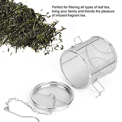 Watris Veiyi Seasoning Strainer with Chain Hook for Home Restaurant | 10*10cm, Stainless Steel Cooking Spice Filter with Chain Hook, Soup Seasonings Seperation Basket Filter