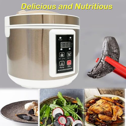 INTBUYING 6L Black Garlic Fermenter 110V Multi Clove Garlic Cooker 3D Heating Full Automatic Intelligent Control with Black Independent Liner