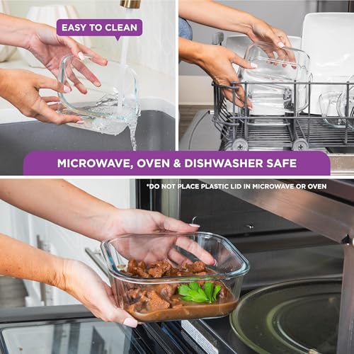 HOLDN’ STORAGE Vacuum Food Storage Containers, Set of 6 Glass Containers Mix & Electronic Pump - Keep Food Fresh Longer, BPA-Free Glass, Leak-Proof, Ideal for Meal Prep, Marinating - size: Set of 6 Mix: Electronic Pump