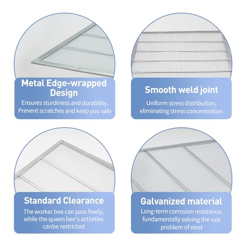 2Pcs Metal Queen Excluder for 10 Frame Hive,Metal Queen Bee Excluder,Queen Bee Frame,Metal Queen Bee Excluder,Beekeeping Equipment Metal (10 Frame -2pcs) - size: 10 Frame -2pcs
