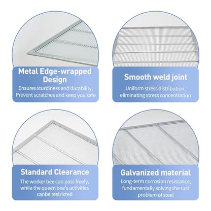 4Pcs Metal Queen Excluder for 10 Frame Hive,Metal Queen Bee Excluder,Queen Bee Frame,Metal Queen Bee Excluder,Beekeeping Equipment Metal (10 Frame -4pcs) - size: 10 Frame -4pcs