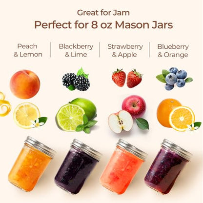 ComSaf 8 oz Mason Jars Bulk Set, 24 Pack Small Regular Mouth Jars with Lids | BPA-Free Materials, Half-Pint Portions, Small Jam, Jelly, Honey Sample, Spice Rack, DIY Candles, For Big Canning Project - size: 8oz*24 regular mouth