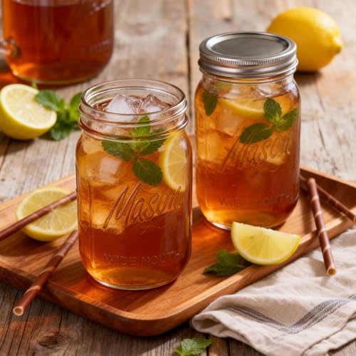 Rubtlamp Clear Mason jar 32 oz, 12 Pack Glass Jars - Wide Mouth Mason Jars with Airtight Lids for Pickling, Fermenting, Food Storage&DIY Crafts, Microwave & Dishwasher Safe - color: Clear