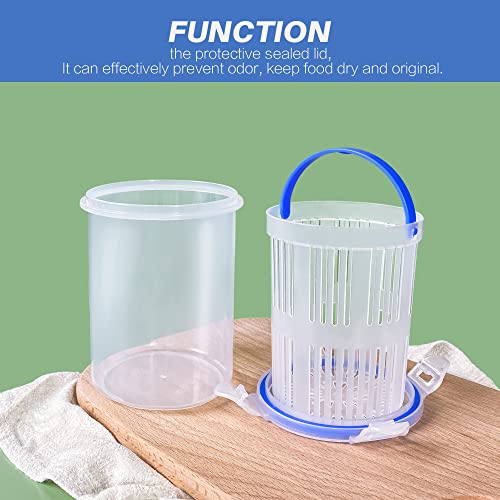Pickle Jar 24oz 2Pack Pickle container with strainer Pickle Holder Keeper Lifter, pickle storage container suitable for pickling small jars of kimchi, Flip Jar with Leak Proof and Lock It Lid - color: 2PACK