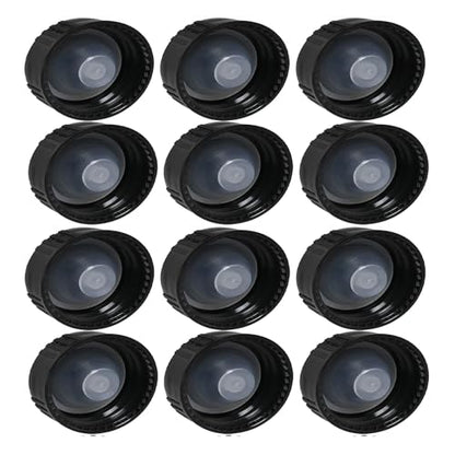Phenolic Resin Cover 28mm Black Poly Seal Screw Caps, Plastic Lids Amber Boston Round Glass Beer Bottles Poly Cone Cap, Brewing Wine Jug Cap for Cosmetics, Daily Chemicals Bottles（White） - color: Black,28mm