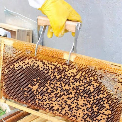 2 Pack Stainless Steel Bee Frame Gripper with Wooden Handle Non-Slip Beehive Frame Holder Tool
