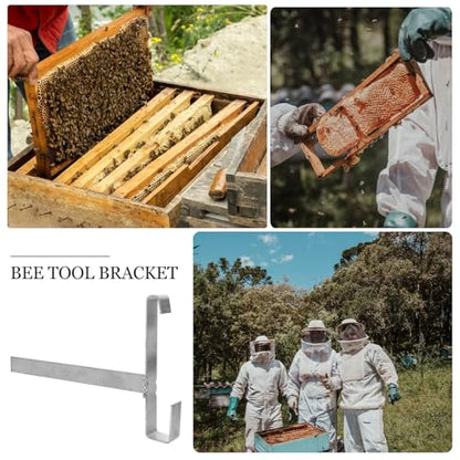 Beehive Frame Holder 4Pcs Stainless Frame Holder Stand Detachable Beekeeping Tools Support Multifunctional Beehive Perch Rack for Beekeeper Beekeeping