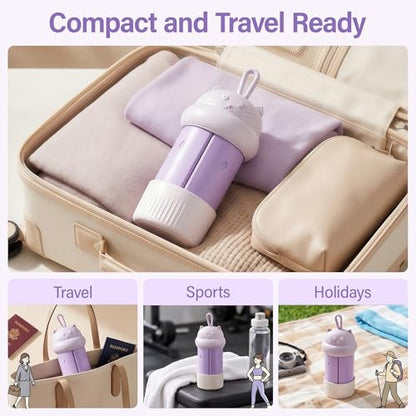 4 in 1 Portable Travel Dispenser Bottle Set (4 x 15 mL) Refillable Leakproof Travel Bottles with Cleaning Brush, Carabiner, Labels, Drawstring Pouch & 4 Funnels for Shampoo, Lotion & Body Wash(Purple) - color: Purple