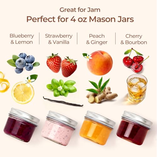 ComSaf 4 oz Mini Mason Jars Bulk Set, 16 Pack Glass Jars with Lids | BPA-Free Materials, Spice Rack, Small Jam, Honey Samples, Wedding Favors, DIY Candles, Labels and Twine - size: 4oz*16 regular mouth
