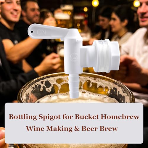 Plastic Bucket Spigot 2 Pack Fermentation Valve for 5 Gallon Home Brewing Bucket Beer Wine Making Bottling Faucet with Barbed Outlet by GWENBHMTOOL - size: 2 PACK