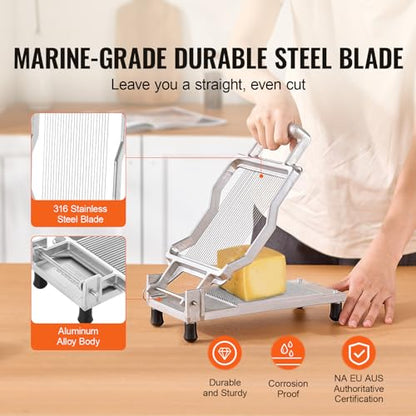 VEVOR Cheese Slicer, Butter Cutter with 0.2" Ultra-Thin Cheeser Butter Cutting Blade, Detachable Cheese Slicer Wire, Aluminum Alloy Commercial Cheese Cutter with 316 Stainless Steel Knife Wire - size: 0.2"