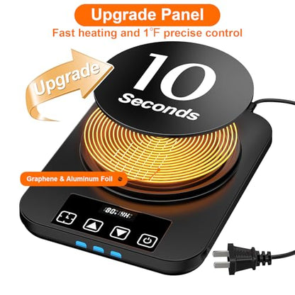 Sourdough Starter Warmer Mat - 24H Timer - Precise 1°F Thermostat Control (70-110°F) - Smart Memory Warming On/Off - Warming Heating Pad for Sour Dough Starter (Black) - color: Black
