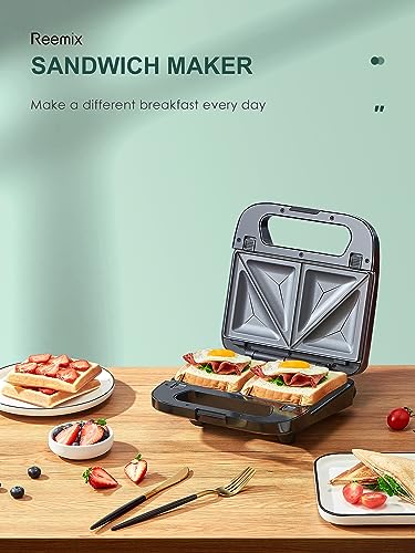 Reemix 3-in-1 Waffle, Grill & Sandwich Maker, Panini Press Grill and Waffle Iron Set with Removable Non-Stick Plates, Perfect for Grilled Cheese, Tuna Melts, Burgers, Steaks (Black, Stainless steel) - color: Black, Stainless steel