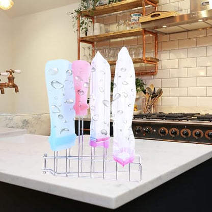Foldable Bottle Drying Rack, Reusable Storage Bag Drying Rack, SUS 304 Stainless Steel Dryer Stand for Water Bottle Cup Mug Tumbler Cutting Board Lids