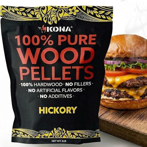 Kona 100% Hickory Smoker Pellets, Intended for Ninja Woodfire Outdoor Grill, 2 lb Resealable Bag - size: 2 pounds