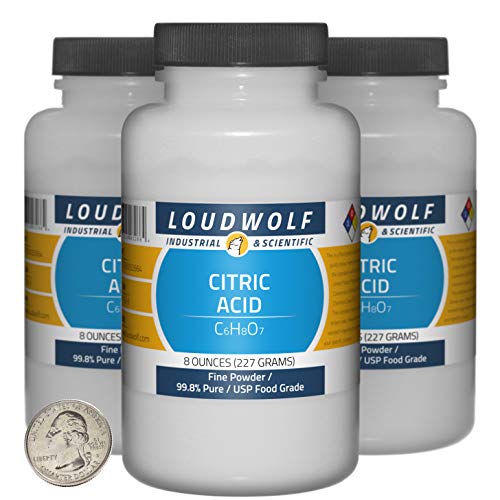 Citric Acid / 1.5 Pounds / 3 Bottles / 99.8% Pure USP Food Grade/Fine Powder - size: 1.5 Pound in 3 Bottles