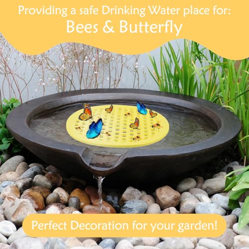 4 Pcs Floating Bee Watering Station 7.87 inch Floating Bee Island Float Tray Butterfly Bees Feeder Waterer Outdoor Honeybee Feeder Floatings Watering Table for Feeding Thirsty Pollinators