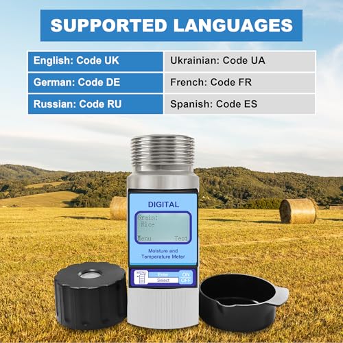 Grain Moisture Meter High Precision Grain Moisture Tester with Moisture & Temperature Display Seed Moisture Meter for 25 Grains including Wheat, Soybean, Coffee and More - color: Test 25 Grains