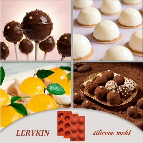 Lerykin 3 Pack Large 6-Cavity Semi Sphere Silicone Molds, Non-Stick Baking Mold for Making Standard Size Hot Chocolate Bomb, Cake, Jelly, Dome Mousse - color: 6 Large ( 3 Pack )