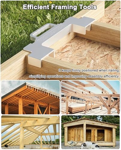 2 PCS Framing Tools, 12", 14"16" On Center Layout framing Spacing Tool, Cast Aluminum Layout Jig for Walls, Roofs, Floors, Ladders, Decks for Man.