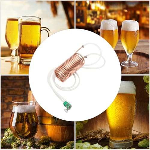 Copper Immersion Wort Chiller Coil Homebrew for Beer Brewing, Heavy-Duty Garden Hose Fitting