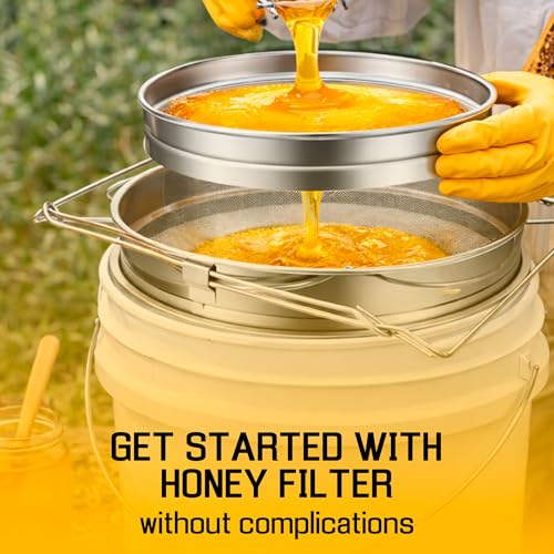 SunVara Parent Honey Strainer Filter Honey Filter 2 Piece Honey Double Strainer Honey Extractor Equipment (Strainer Filter) - style: Strainer Filter