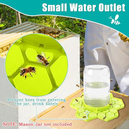 4 Pack Bee Feeder for Mason Jar, Silicone Bee Watering Station, Compatible with Regular and Wide Mouth, Bee Feeders for Hives, Beekeeping Supplies, Bee Waterer for Outside Garden(Yellow) - color: Yellow-4pack