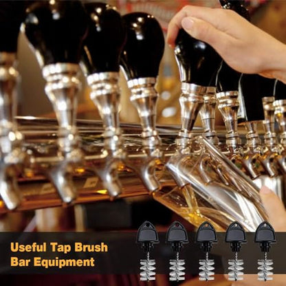 FERRODAY Draft Beer Tap Plug 10 Pieces Keg Faucet Tap Plug Brush Draft Beer Rubber Tap Soother Covers Beer Faucet Brush Plug Beer Faucet Tap Cleaning Plug - 5+5 Keg Faucet Brush Plugs for Keg Beer Tap - size: 5+5 Black