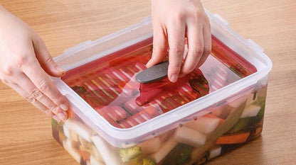lock&lock Press Plate Leakproof Airtight Pickle Kimchi Container 6L / 220oz BPA Free One Handle Clear Body Maintain Fresher Taste