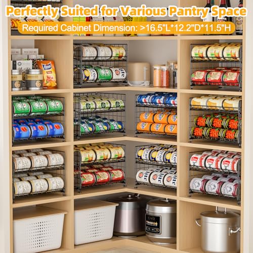 2-Pack Stackable Rack Organizer, Storage for Kitchen Pantry Cabinet, Holders for Food, Multifunctional Dispenser for Snacks Soda - size: 2 Tier-2 Pack