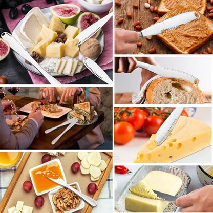 AKOAK 1 Pack Stainless Steel Butter Spatula, 3 in 1 Kitchen Gadget for Shredding Fruits and Vegetables, Breakfast, Butter, Cheese and Jam