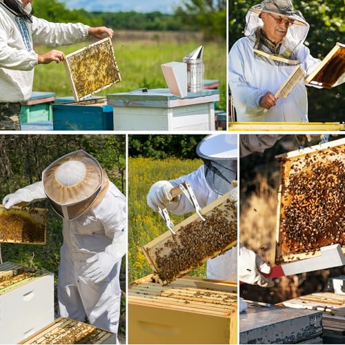 12pcs Bee Hives Starter Kit Beekeeping Supplies, Bee Keeping Supplies, Bee Supplies and Equipment with Bee Smoker, Honey Bee Hive Tools for Beginners and Bee Keeper