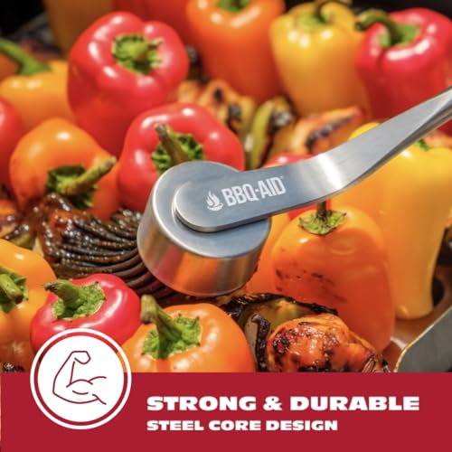 BBQ-AID Silicone Basting Brush for Grilling - Premium Acacia Wood Sauce Brush for BBQ & Smoking - Heat Resistant Marinade & Meat Brush - Dishwasher Safe Cooking Brush - Perfect For Fathers Day Gift