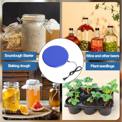 Home Brewing Fermentation Heating Pad 25W for Homebrew Beer &Wine Ferment Dough Used for Plastic/Glass Carboy & Bucket Fermentors with Thermal Control Protector Wine Making Accessories