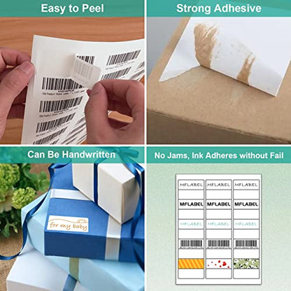 MFLABEL 1" x 2-5/8" Address Labels for Laser & Inkjet Printers 15,000 White Shipping Stickers(500Sheets,30/Sheet)+48 Free Fragile Stickers | Easy to Peel,Mailing Labels for Packages, Shipping - size: 1" x 2-5/8" (30-up), style: 500 Sheets