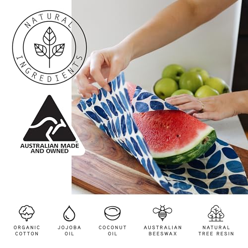 Beeswax Wraps for Food - The Kitchen Collection - Organic Cotton Beeswax Wrap - Reusable Beeswax Food Wrap - Plastic Wrap/Sandwich Bags Alternative - 4 Pack, S, M, L & XL - color: 4 Pack (S, M, L, XL)