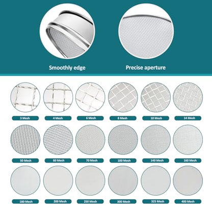 304 Stainless Steel Mesh Lab Sieve, 10 Mesh (2mm) Aperture Test Sieve, 7.9Inch(20cm) Diameter Economy Standard Analysis Sample Test Sieves for Industrial Laboratory Homes - size: 10Mesh(2mm)/Ф7.9in