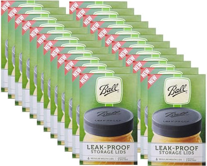 Ball Mason Jar Leak-Proof Lids, Regular Mouth, 6 CT (Pack of 24) - color: Regular, size: 6 Count (Pack of 24)