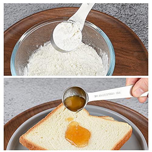 Measuring Cup Set of 8, 18/8 Stainless Steel Measuring Cups for Kitchen & Baking, Heavy Duty Metric & US Measure Cups Set with 2/3 Cup & 3/4 Cup Meaure Cups - size: A: 8cups