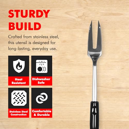 Chef Craft Select Meat Cooking Fork, 12 inch, Stainless Steel - size: 12 inch, style: Meat Cooking Fork