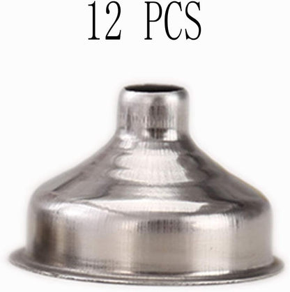 12 Pcs 1.25 Inch Mini Funnels, Stainless Steel for Bottles, Flasks, Cooking Spices Liquids, Homemade Make-Up Fillers (12)