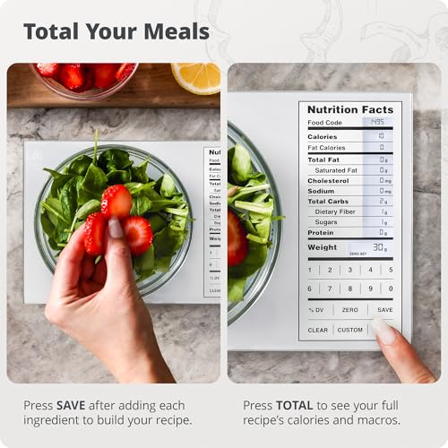 Greater Goods Food Scale with Nutrition Calculator, Non Connected Calorie Scale for Meal Prep, Weight Loss, 2000 Pre-Loaded Food Codes, Compact Kitchen Scale, Battery Operated, 11lb Capacity, Silver - color: Pearl Gray