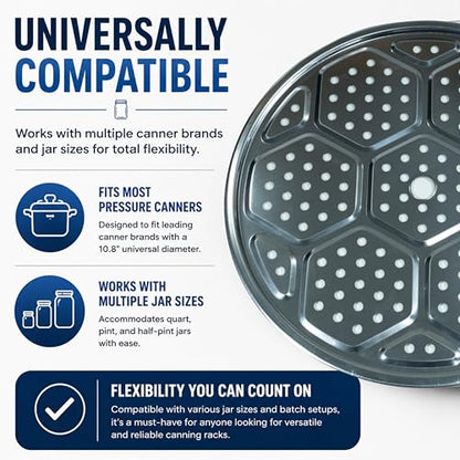 Supa Ant 10.8in Canning Rack for Pressure Canner (3pcs) - Stainless Steel, Stackable & Heavy-Duty Rack with Base - Universal Fit, Compatible with Supa Ant, Presto, All American & More - style: Canning Rack
