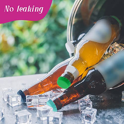 18-Pack Silicone Rubber Bottle Caps: Reusable for Soft Drink, Wine, Beer and Soda Bottles - Kitchen Gadgets (6 Colors)