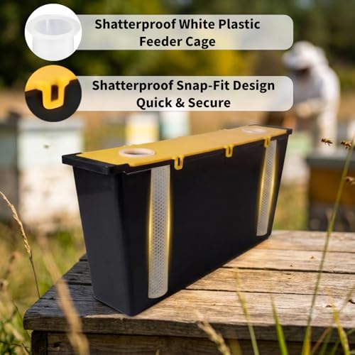 4 Pack 6.5L Bee Hive Feeder, Bee Frame Feeder, Deep Frame Water Feeder, Bee Feeder for Beekeeping Supplies Equipment Tools (Yellow, 4 Pack 6.5L) - color: YELLOW, size: 4 Pack 6.5L