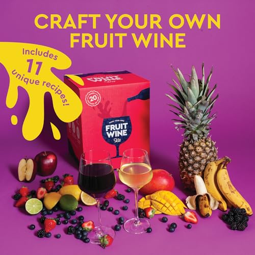 Craft A Brew - Fruit Wine Making Kit - Easy for Beginners - At Home Wine Making Kit - Includes Ingredients & Reusable Equipment - Use Any Fresh, Frozen or Fruit Juice - Makes Up to 20 1-gallon Batches - style: Fruit Wine Making Kit