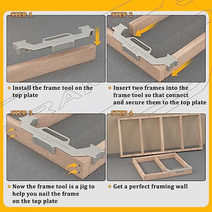 Framing Tools,16 Inch On-Center Stud Layout Tool,100% Cast Aluminum Framing Spacing Tool,Premium Wall Stud Framing Tool,Precision Measurement Jig Tool For Framing Wall - size: 1 Pack