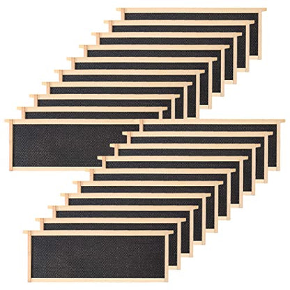 BeeCastle 20-Pack Waxed Foundation with Complete Unassembled Commercial Frames, 6-1/4-Inch (Black) - size: 20-Pack